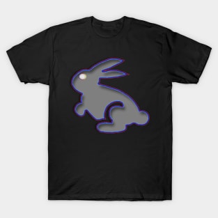 Neon Gray Rabbit of the Future Without the shows title T-Shirt